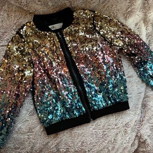 Girls H&M Sequined Jacket Size 5/6